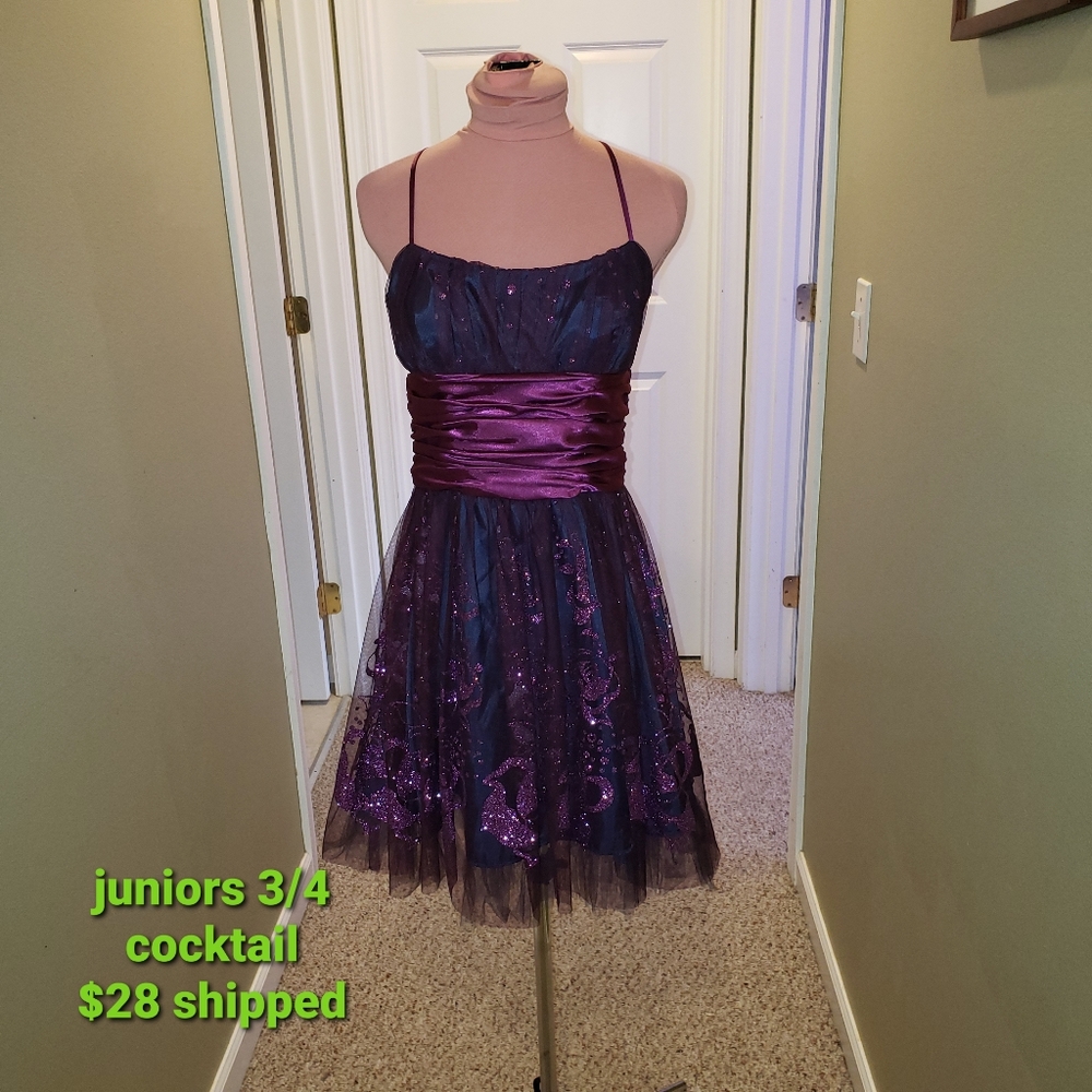 Juniors 3/4 purple cocktail